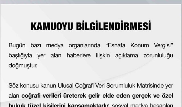 Çevre, Şehircilik ve İklim Değişikliği Bakanlığından "konum vergisi" açıklaması