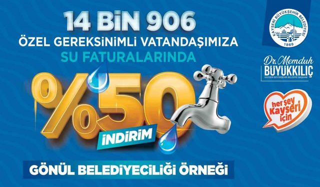 ‘Engelli dostu’ başkandan özel destek: 14 bin 906 kişiye su faturasında yüzde 50 indirim