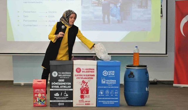 Keçiören Belediyesi, sıfır atık hedefiyle ilçedeki okullarda eğitimlerini sürdürüyor