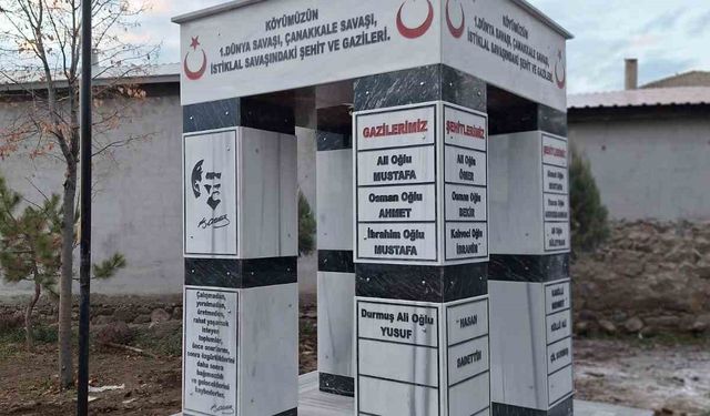 Şehit dedelerinin izini sürüp anıt yaptırdı