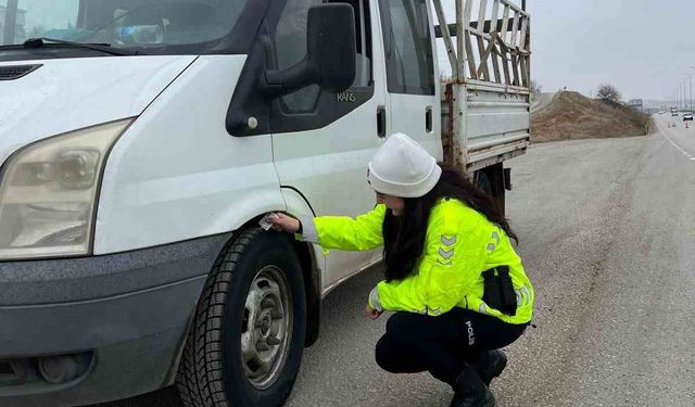 Ticari araçlara kış lastiği denetimi başladı