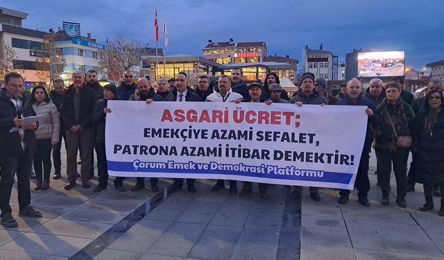 Emekçiler ayağa kalktı! Çorum'da yeni asgari ücret böyle protesto edildi