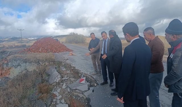 Osmancık Kaymakamı Duman, çöken yolda inceleme yaptı