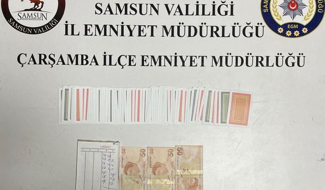 Samsun'da kumar oynayan 6 kişiye 38 bin 550 lira para cezası kesildi