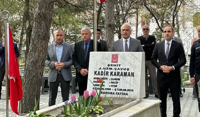 Çorum'da Bayram arifesinde şehitler unutulmadı