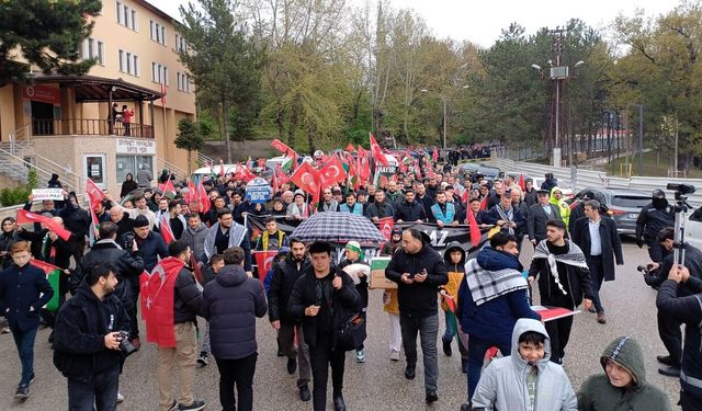 Karabük'te, Filistin'e destek yürüyüşü düzenlendi