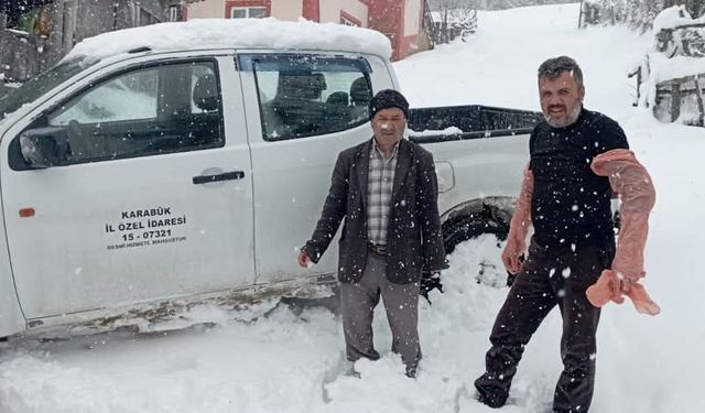 Karabük'te ineği doğum yaparken zorlanan kişinin yardımına ekipler yetişti
