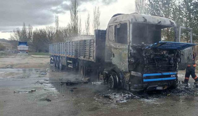 Sivas’ta Dinlenme Tesisinde Facia: Park Halindeki Tır Alev Topuna Döndü