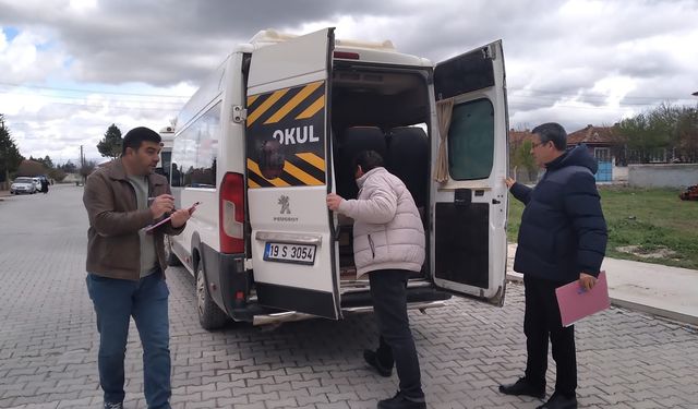 Alaca'da okul servisleri denetimden geçti