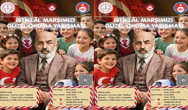 İstiklâl Marşı Çorum’da genç seslerle yankılanacak