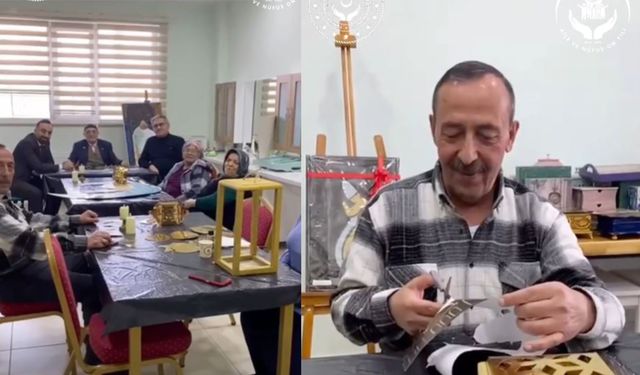 Huzurevi’nde ulu çınarlar süslemelere katıldı