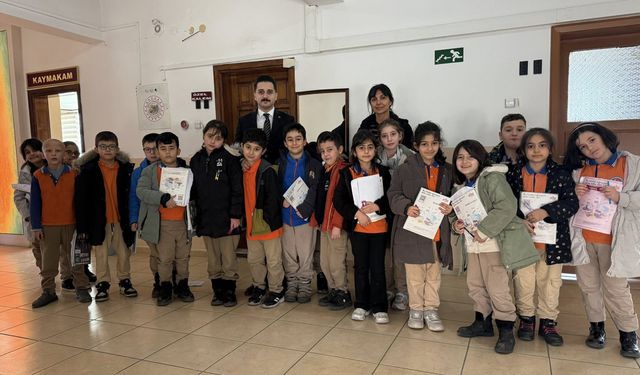 Miniklerden Kaymakam Şapaloğlu’na ziyaret