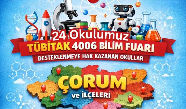 Osmancık’ta 3 okul TÜBİTAK 4006 Bilim Fuarına katılacak
