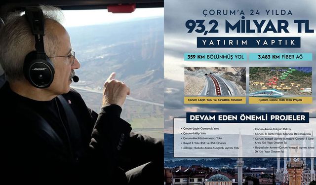 Bakan Uraloğlu: Çorum'a 24 yılda 93,2 milyar liralık yatırım yaptık