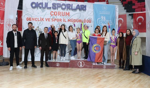 Çorum’da okul sporları cimnastik il birinciliği tamamlandı