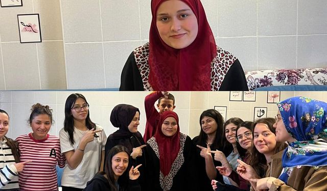 Üniversiteli genç kız Kur’an-ı Kerim’i hatmetti