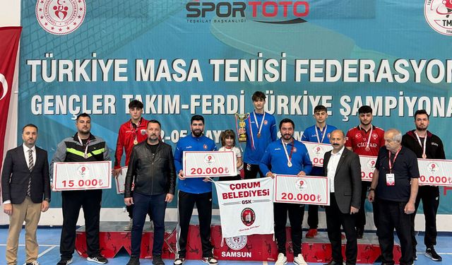 Çorum Belediyesi masa tenisinde Türkiye’yi salladı