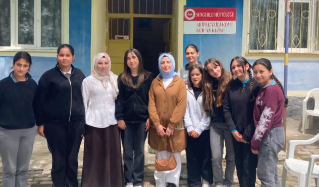 Arifegazili Ortaokulu öğrencilerinden Kur’an kursuna ziyaret