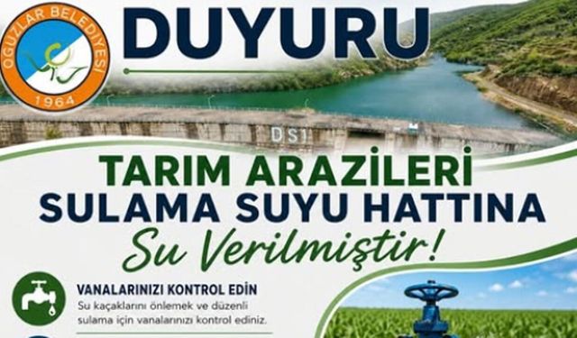 Oğuzlar Belediyesi’nden Çiftçilere Sulama Uyarısı