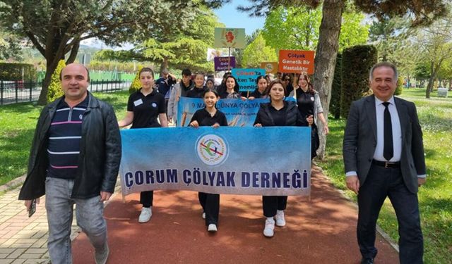 Çorum’da Dünya Çölyak Günü kapsamında farkındalık yürüyüşü