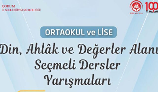 Din, Ahlâk ve Değerler Alanı seçmeli ders yarışmaları düzenlenecek