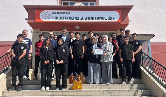 Öğrencilerin topladığı atıklar geri dönüşüme kazandırıldı