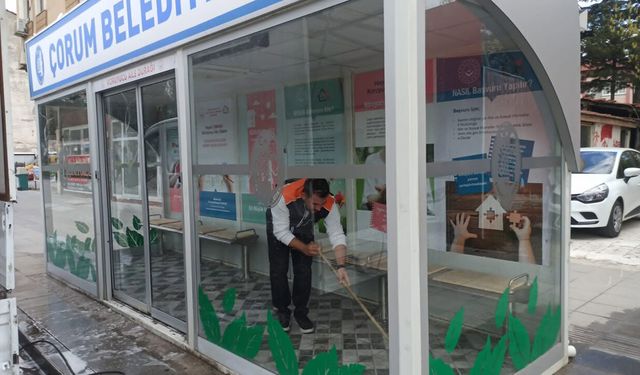 Çorum’da duraklar temiz ve bakımlı hale getirildi