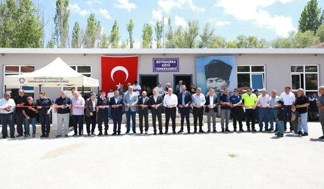Çorum'un bu köyünde yapımı tamamlanan yemekhane törenle açıldı