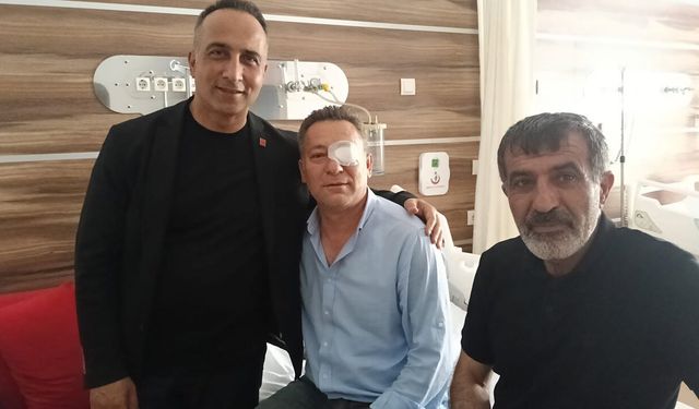 Solmaz'dan İlçe Başkanı Hakan Çelik’e geçmiş olsun ziyareti