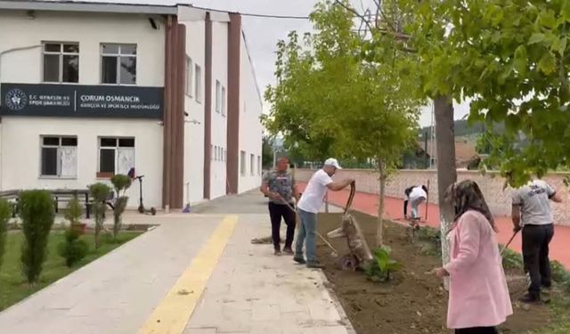 Hizmet binasında bahçe ve çevre düzenlemesi yapıldı