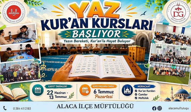 Yaz Kur’an Kursları 6 Temmuz’da başlıyor
