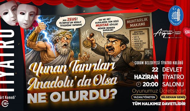 “Yunan Tanrıları Anadolu’da Olsa Ne Olurdu? Çorum'da sahnelenecek