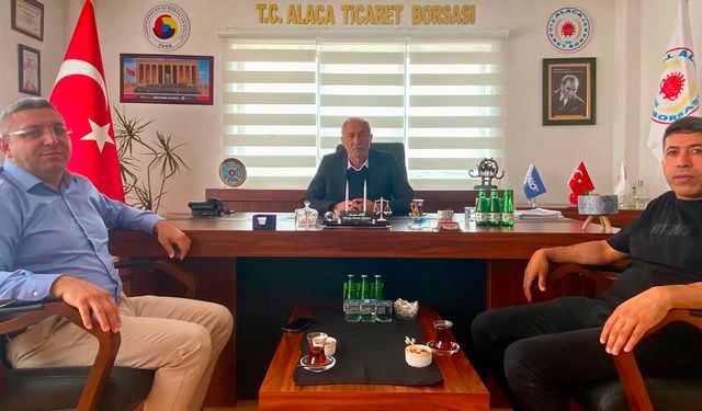 Alaca’daki oda başkanlarından Ticaret Borsasına ziyaret
