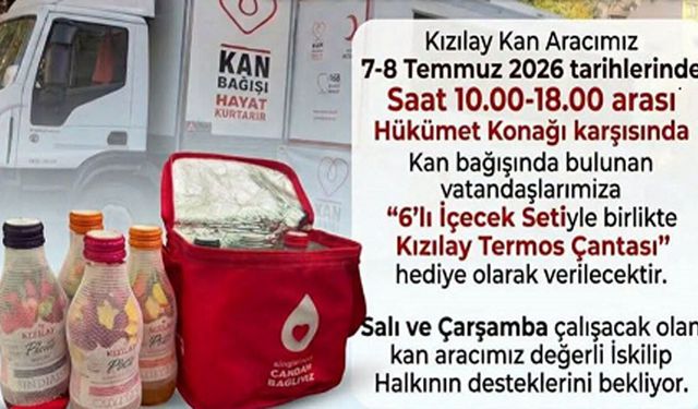 Kızılay kan aracı 2 gün boyunca İskilip’te olacak