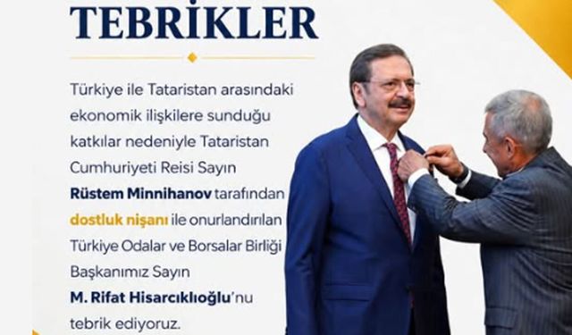Çorum TSO’dan Hisarcıklıoğlu’na tebrik