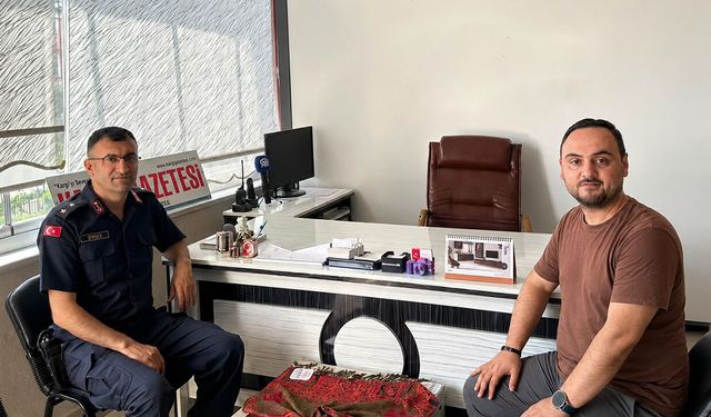 Jandarma Komutanı Murat Şimşek'ten Kargı Gazetesi'ne veda ziyareti