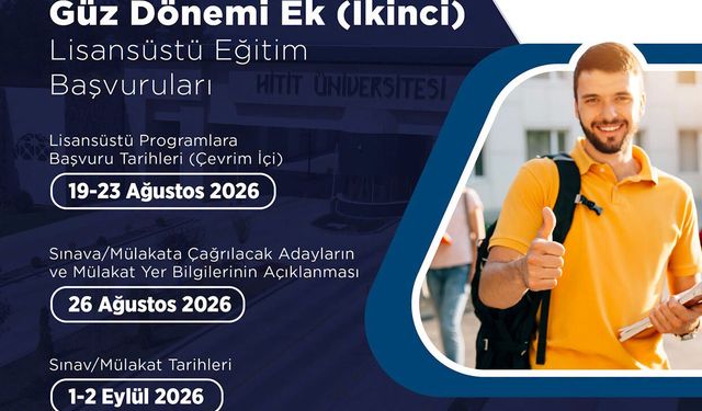 Hitit Üniversitesi’nde ek lisansüstü başvuruları başladı