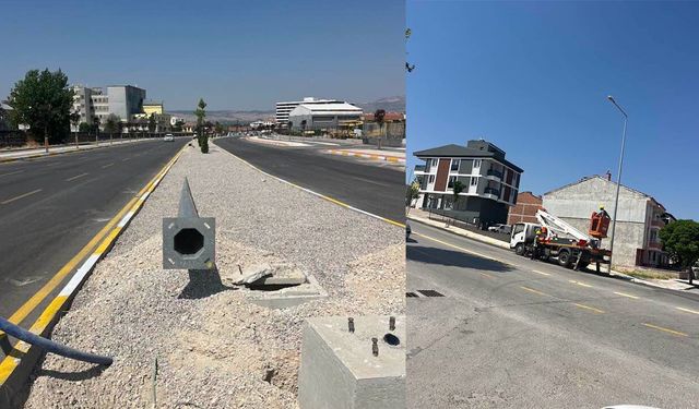Erzurum Dede Caddesi’ne orta refüj aydınlatması
