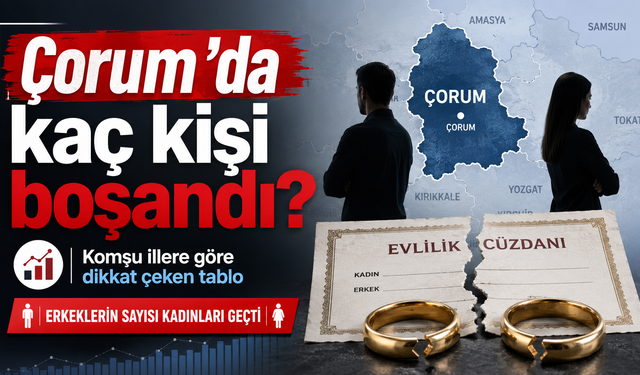 Çorum’da kaç kişi boşandı? Komşu illere göre dikkat çeken tablo