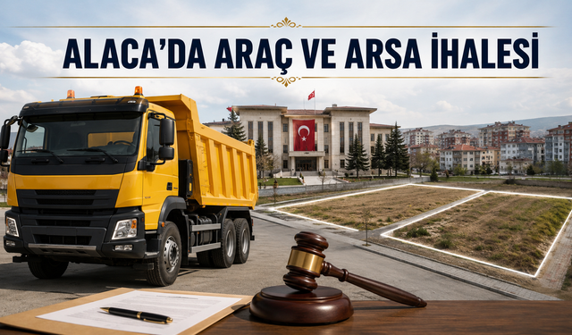 Alaca’da kamyon ve iki arsa için ihale yapılacak