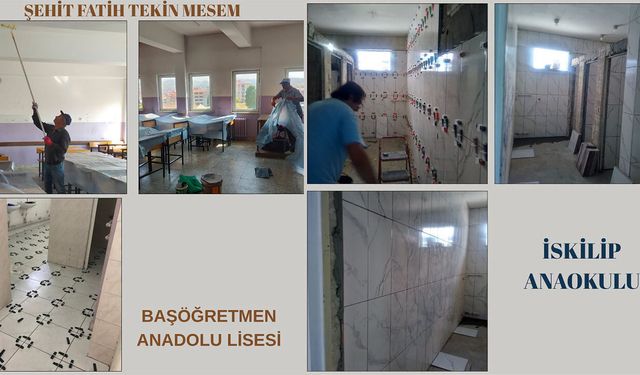 Çorum’da okullarda bakım onarım çalışmaları sürüyor