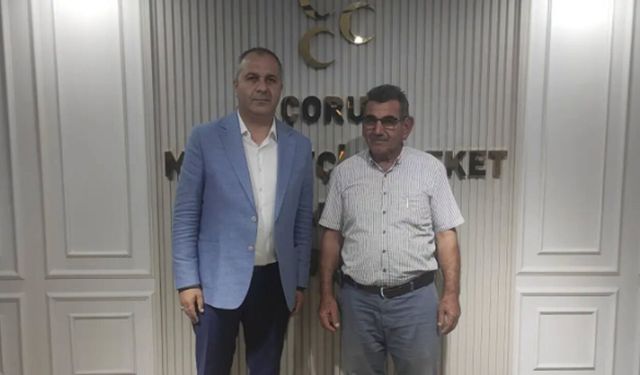 Üyük Köyü Muhtarı Ali Yalvaç’tan MHP Çorum İl Başkanlığı’na ziyaret