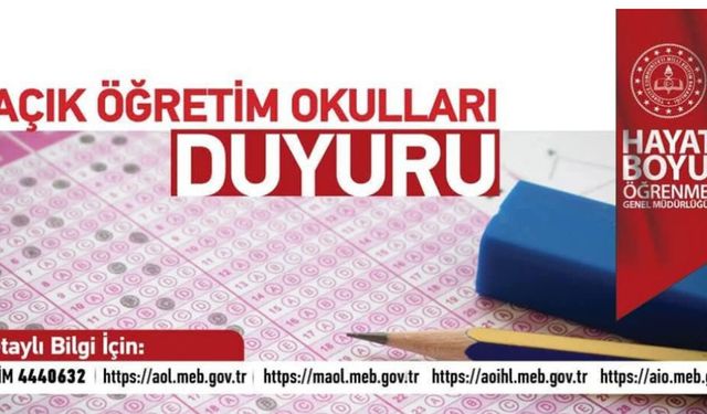 Açık öğretim liselerinde ek sınav tarihleri belli oldu