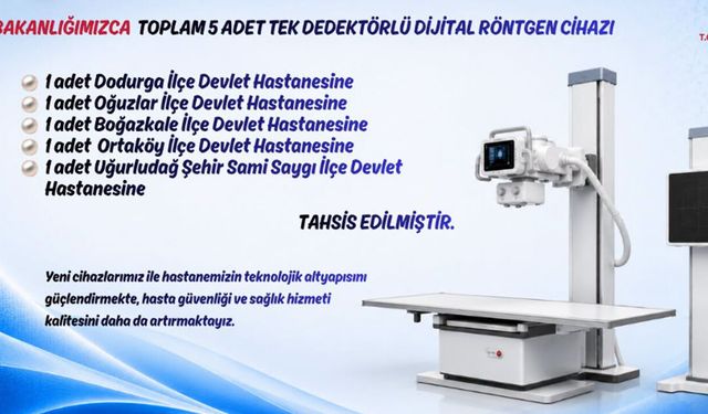 Çorum’un 5 ilçesine yeni dijital röntgen cihazı