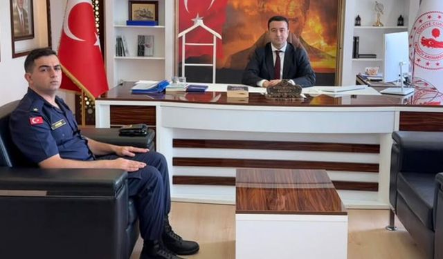 Jandarma Teğmen Hasan Hüseyin Seven’den Kaymakam Şimşek’e ziyaret