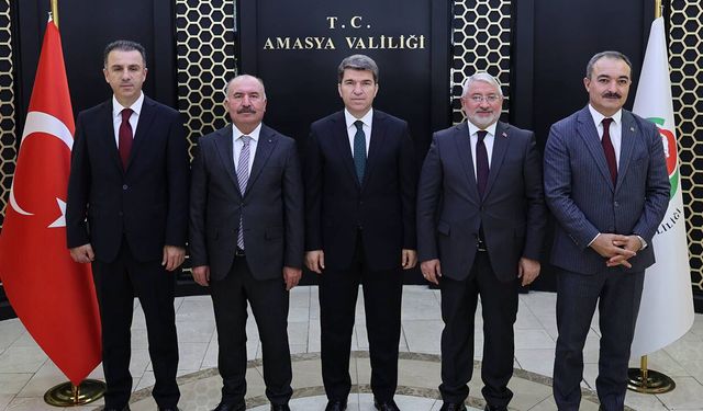 Çorum protokolünden Amasya Valisi Önder Bakan’a ziyaret