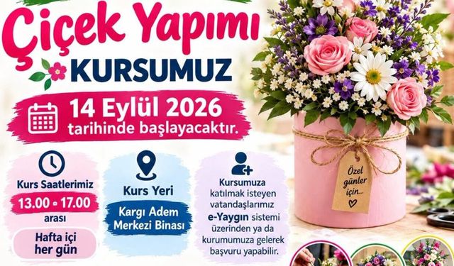 Kargı’da özel günler için çiçek yapımı kursu başladı