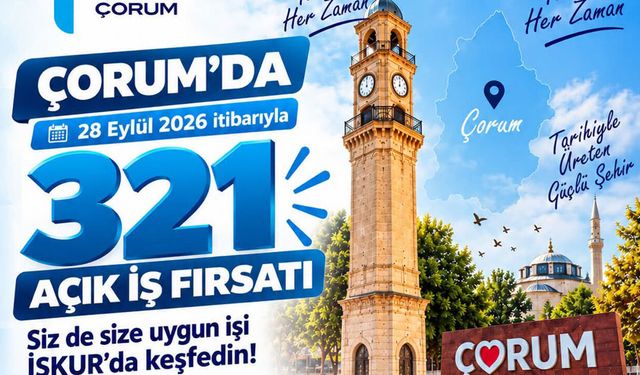 İş arayanlar dikkat: Çorum’da 321 açık iş ilanı var