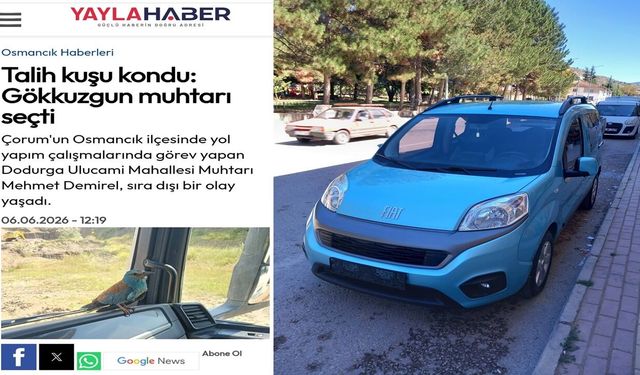 Çorum’da "Talih Kuşu" Tesadüfü: Gökkuzgunun Rengi Otomobiline Yansıdı