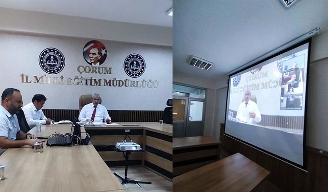 Çağlar, İlçe Milli Eğitim Müdürleri ile çevrim içi toplantı yaptı